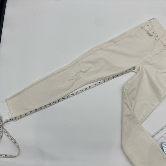 Mother The Looker high waisted ankle Tea and biscuits Cream Jeans size 25 - Picture 4 of 9